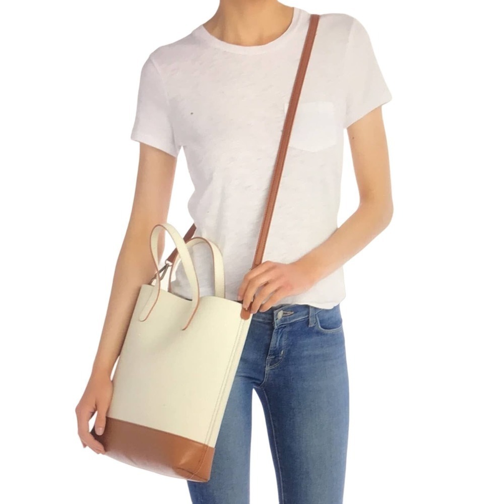 Melrose and Market Audrey Genuine Leather Tote Bag with Crossbody strap